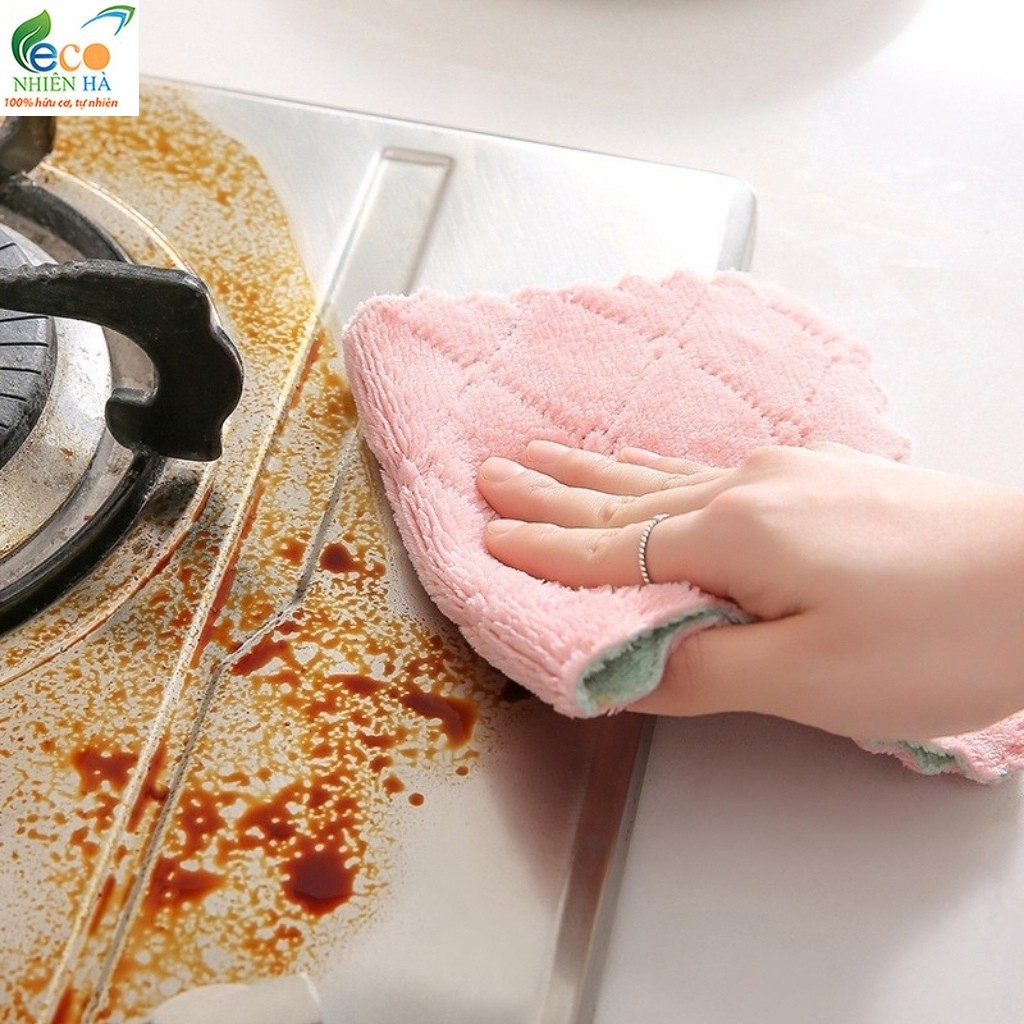 Khăn lau tay vuông, khăn lau bếp, lau kính, lau bàn ăn 2 mặt siêu mềm mịn, siêu thấm nước | BigBuy360 - bigbuy360.vn
