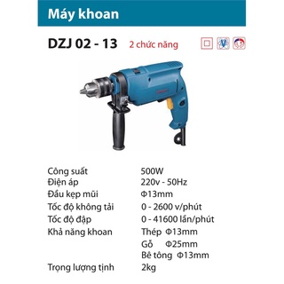 Máy khoan điện mangranh 13 Dongcheng DZJ02-13 - có chế độ bê tông