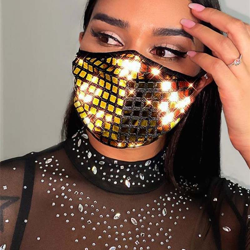 Khẩu trang đính kim sa lấp lánh thời trang cho nữ
