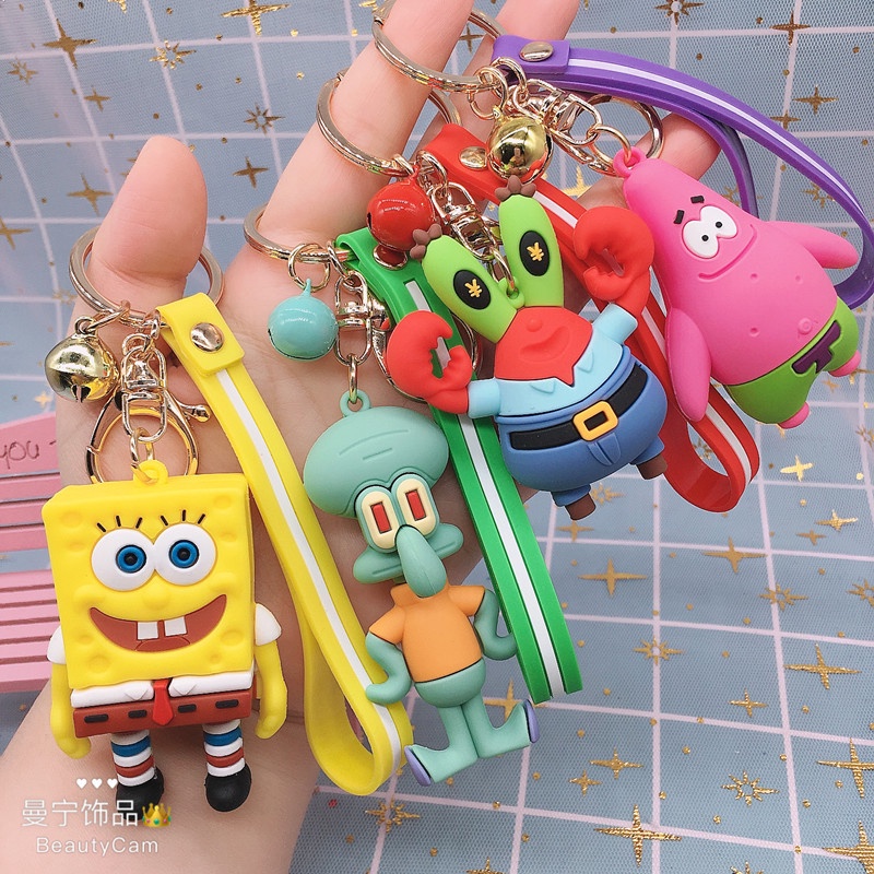 SpongeBob SquarePants sáng tạo móc khóa dễ thương móc khóa phụ kiện thời trang