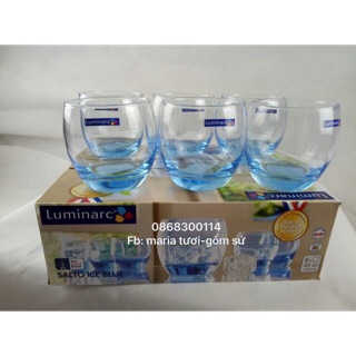 Hộp 6 cốc trứng lùn luminarc( màu xanh) 320ml