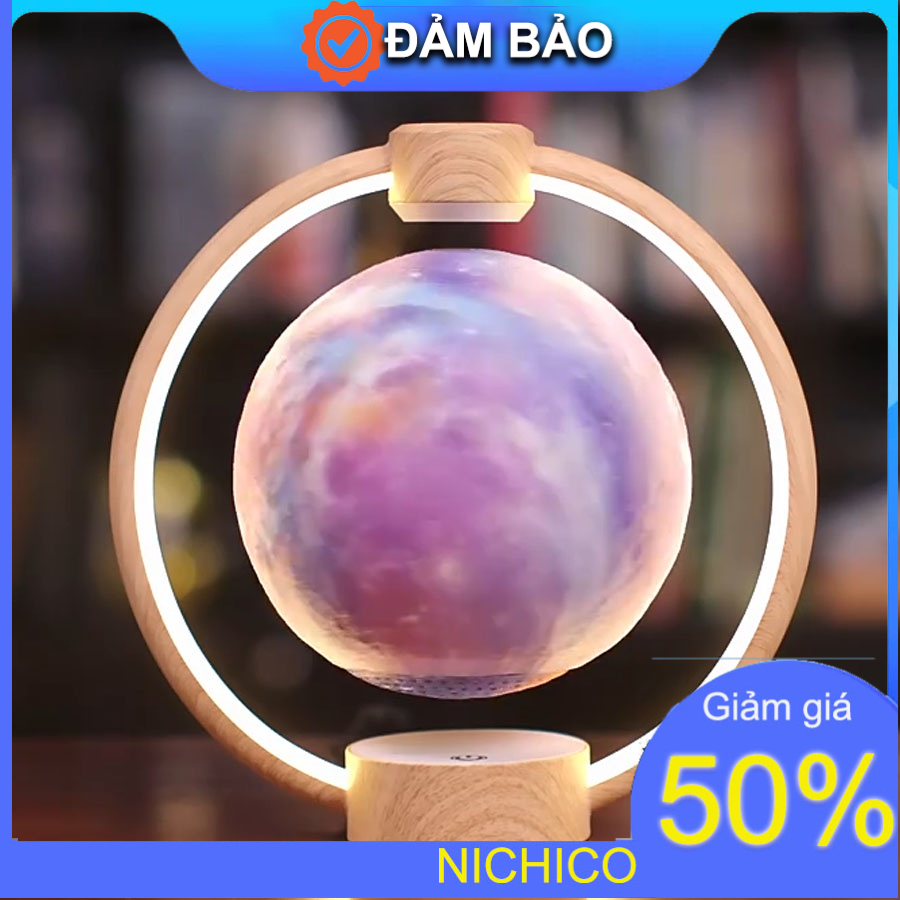 Đèn led quả cầu xoay lơ lửng tích hợp loa Bluetooth, Đèn ngủ kèm loa bờ lu tút độc đáo, với 8 loại ánh sáng đặc biệt