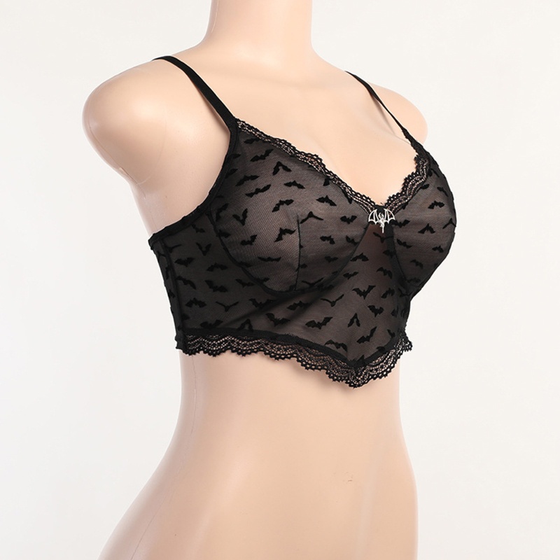 Bộ Áo Tank Top In Hình Dơi + Quần Dài Lưng Thun Thời Trang Halloween Cho Nữ