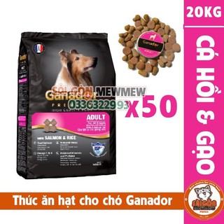 [DATE MỚI-GIÁ TỐT] 1 BAO THỨC ĂN CHO CHÓ TRƯỞNG THÀNH GANADOR VỊ CÁ HỒI VÀ GẠO 20KG