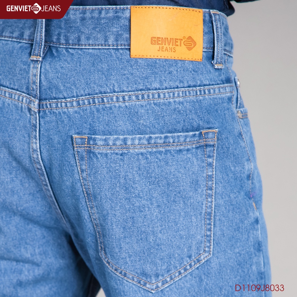 Quần Jeans Nam Genviet Jeans Dáng Ống Đứng Trung Niên Đơn Giản Chất Bò Mềm Cao Cấp D1109J8033