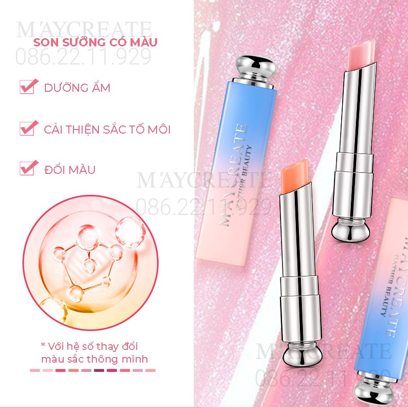 Son Môi Dưỡng Ẩm Có Màu Màu Lipstick Lipice Maycreate Son Gió Hàng Nội Địa Trung. | Thế Giới Skin Care