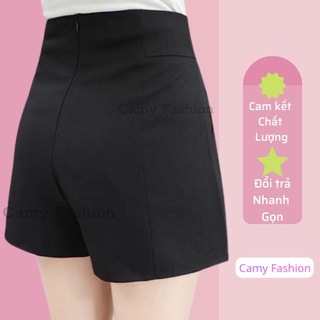 Quần shorts nữ cạp cao khóa sau
