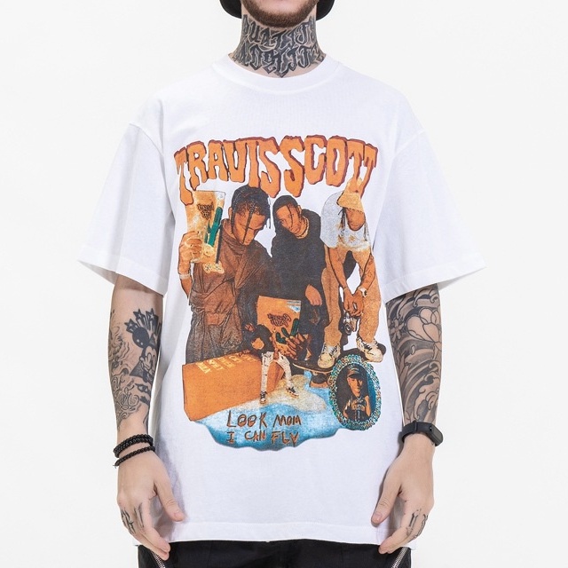 Áo thun tay lỡ Travis Scott nam nữ cao cấp Ulzzang Unisex Fullsize AT02