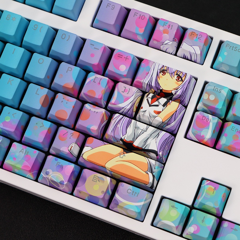 PLASTIC MEMORIES theme keycap Isla OEM profile PBT Thuốc nhuộm thăng hoa Bàn phím cơ bàn phím Anime keycap xuyên thấu Bàn phím nhẹ 108 phím