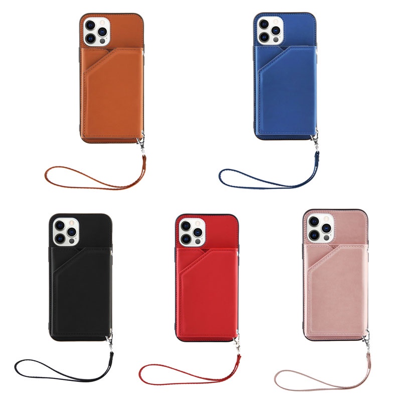 Ốp Điện Thoại Da Có Khe Để Thẻ Cho iPhone 13 12 11 Mini Pro Max