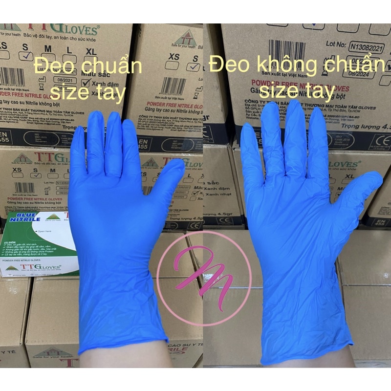 Găng tay y tế KHÔNG BỘT màu ĐEN - XANH