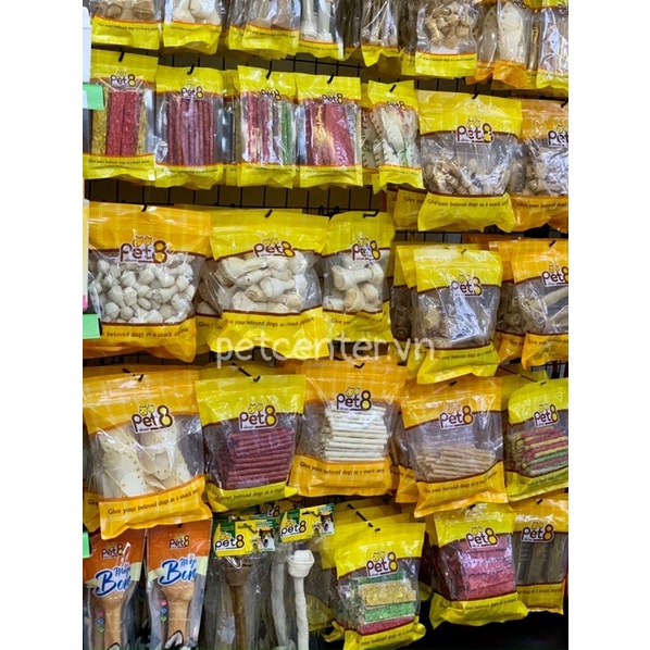🇹🇭16 Dạng Xương Gặm Da Bò PET8 Hỗ Trợ Sạch Răng,Giảm Cao Răng Cho Chó