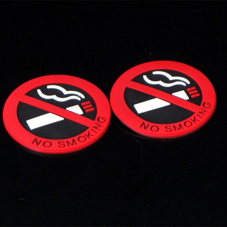 5 Miếng Tem Dán 3D Không Hút Thuốc No Smoking Bằng Cao Su Dán Xe ô Tô Ms-311