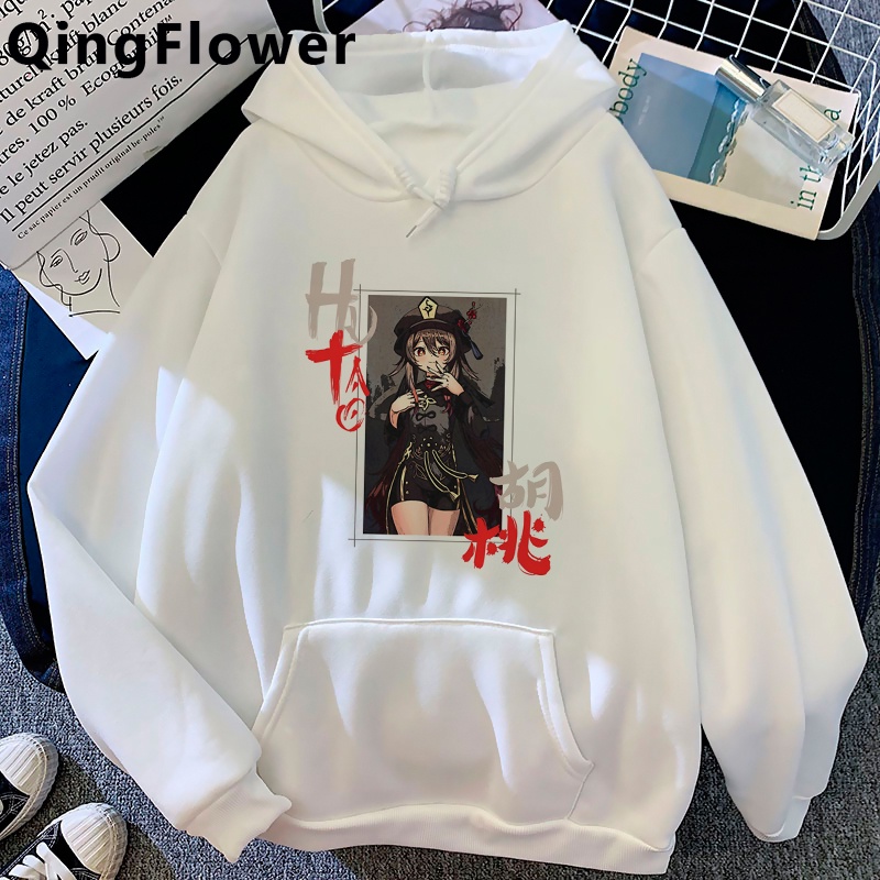 Áo Hoodie Họa Tiết Anime Hu Tao Kaedehara Kazuha Phong Cách Harajuku Cho Nam