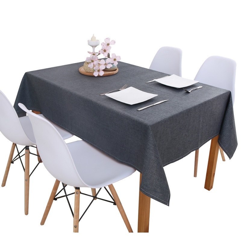 Decorative Table Cloth Rectangular Tablecloths Dining Table Cover Solid Color Cotton Linen Tablecloth Dining Table Cover