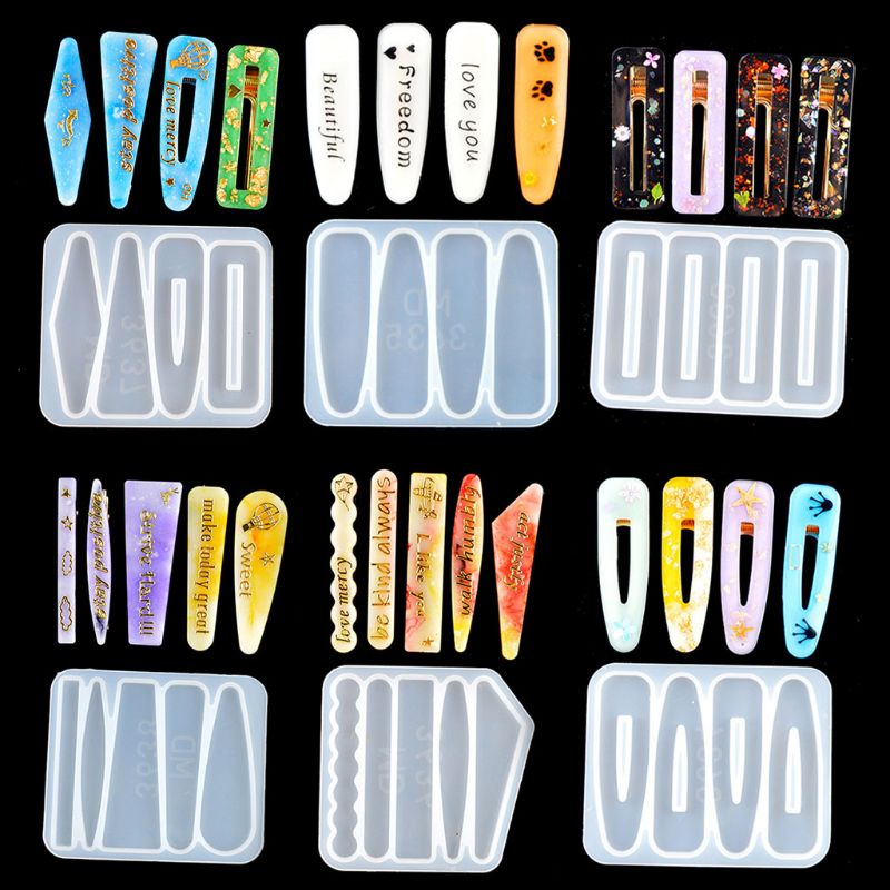 Sa Khuôn Silicone Làm Kẹp Tóc Nhựa Resin Thủ Công DIY