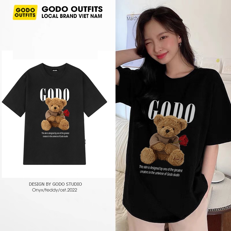 Áo thun GODO Localbrand Unisex Gấu Teddy Premium 100% cotton