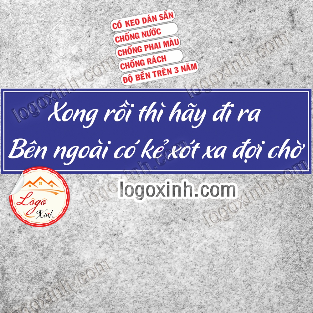 LOGO TEM STICKER TRANG TRÍ NHÀ VỆ SINH, LƯU Ý SỬ DỤNG NHANH NHÀ VỆ SINH TRÁNH ÙN TẮC QUÁ TẢI, TOILET CAUTION WARNING