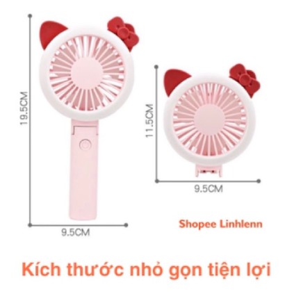 Quạt tích điện mini cầm tay có đèn led cao cấp Xfan