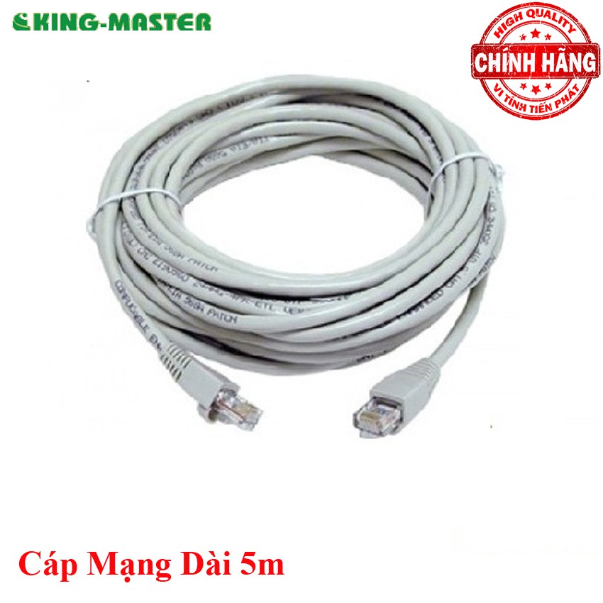 [Mã ELORDER5 giảm 10k đơn 20k] Dây cáp mạng LAN Internet bấm sẵn KingMaster dài 5m chuẩn cat 5e