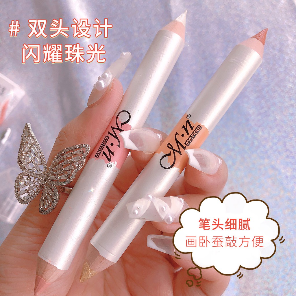 Phấn Mắt MENOW Dạng Thỏi Hai Đầu Màu Lì Lấp Lánh Chống Thấm Nước Làm Sáng Da NO.154