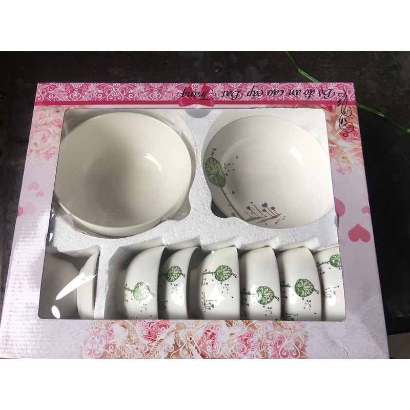 Bộ bát đĩa bát tràng(có chọn màu hoa)