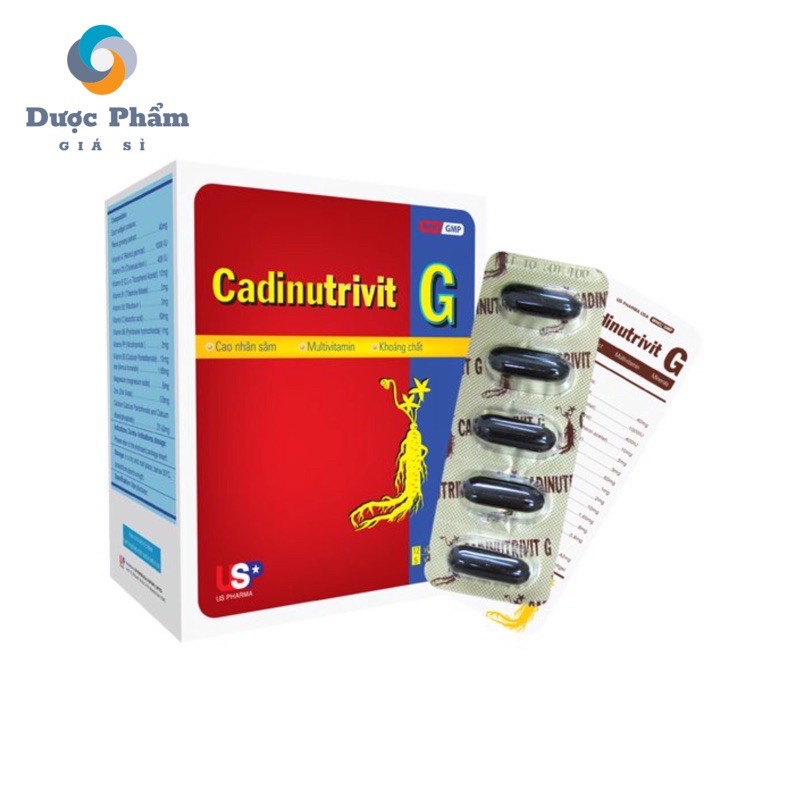 Viên uống nhân sâm, vitamin + khoáng chất, bổ dưỡng cơ thể Cadinutrivit G - Hộp 60 viên.