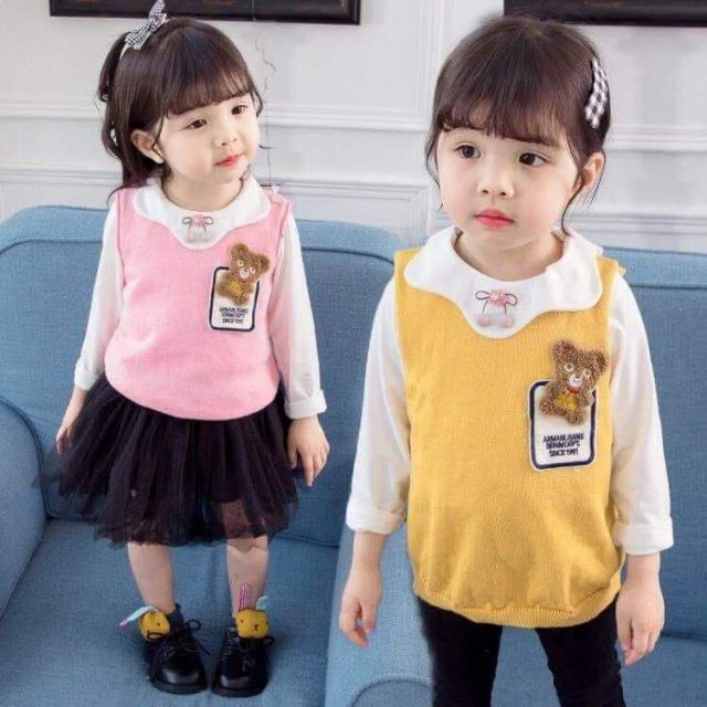 Áo gile len cho bé trai bé gái size 1-4 tuổi