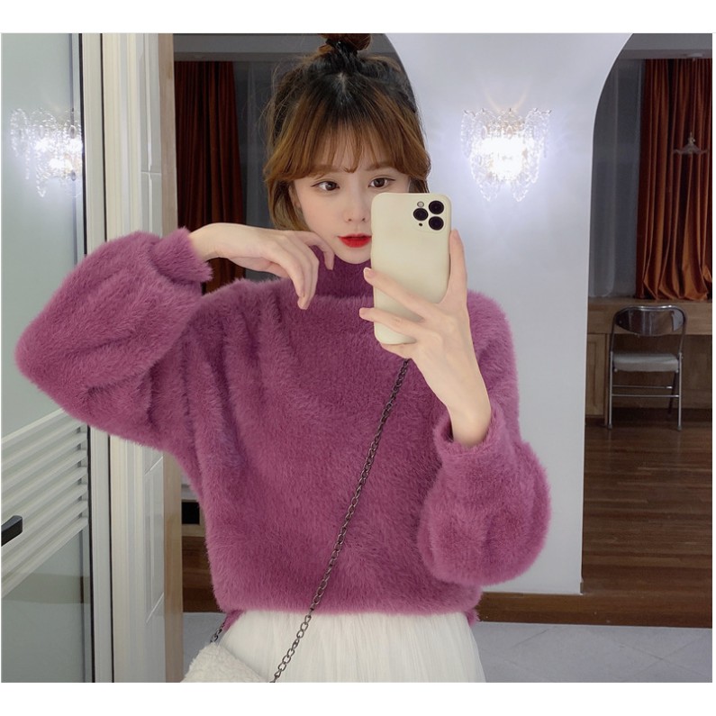 Áo Len Nữ,Áo Len Nữ Lông Chồn,Áo Len Nữ Tay Bồng Hàng QC[Xả Lỗ | BigBuy360 - bigbuy360.vn