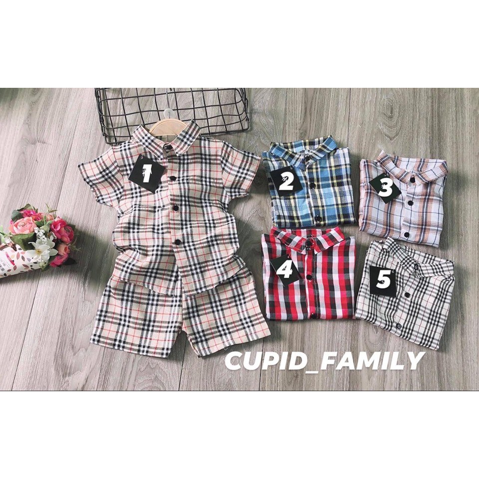 Bộ kẻ caro siêu đẹp cho bé trai bé gái - BKT