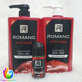 Combo Romano Attitude: Dầu Gội 650g + Sữa Tắm 650g + Lăn Khử Mùi 50ml
