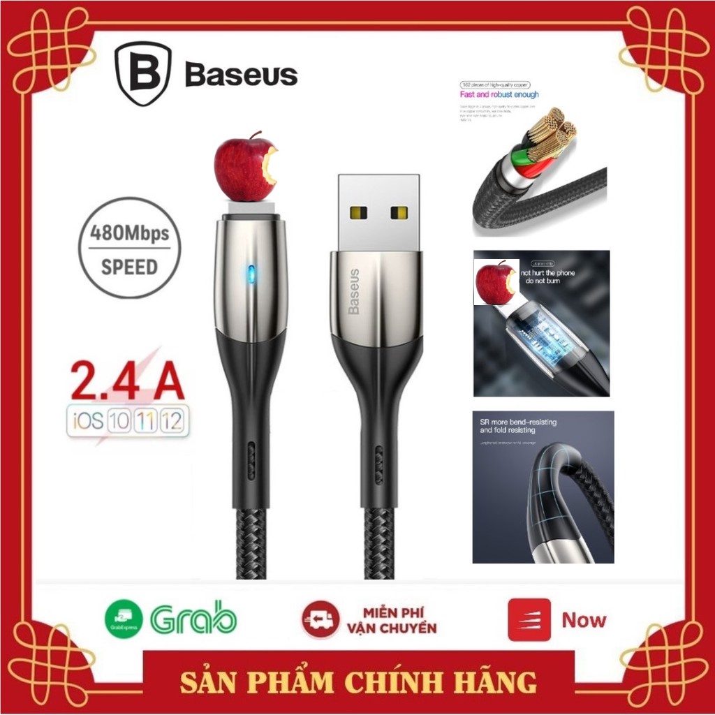 Cáp Sạc Nhanh i---Phone   tablet Baseus Cafule Siêu Bền | Kèm Dây Velcro Giữ Cáp -  Cáp sạc i---Phone  acstore