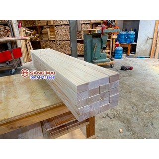 Thanh gỗ thông 3cm x 5cm x dài 120cm + láng mịn 4 mặt