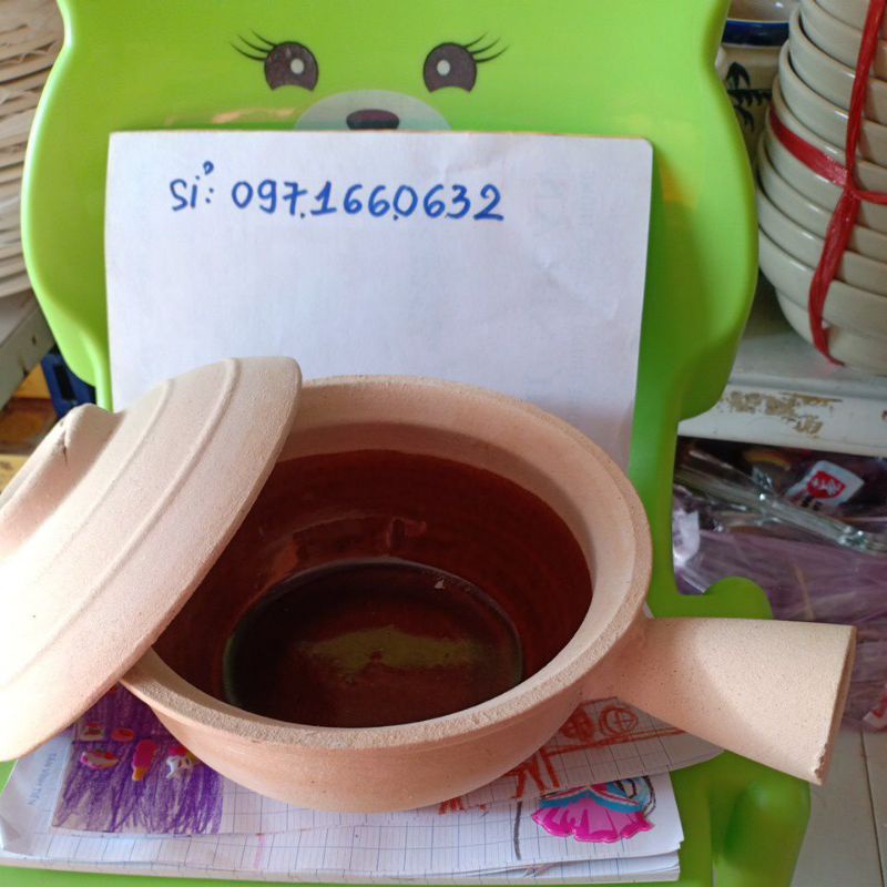 Nồi đất tráng men có tay cầm