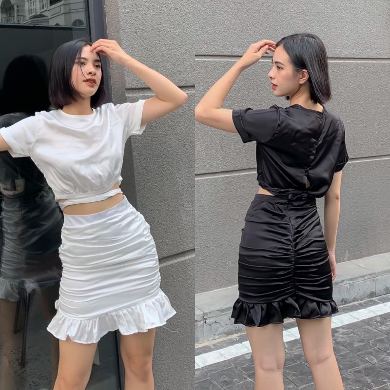 SET ÁO KIỂU CHÂN VÁY NHÚN