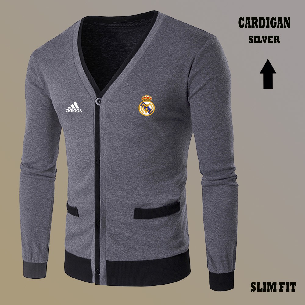 Áo Khoác Cardigan Nam In Logo Real Madrid