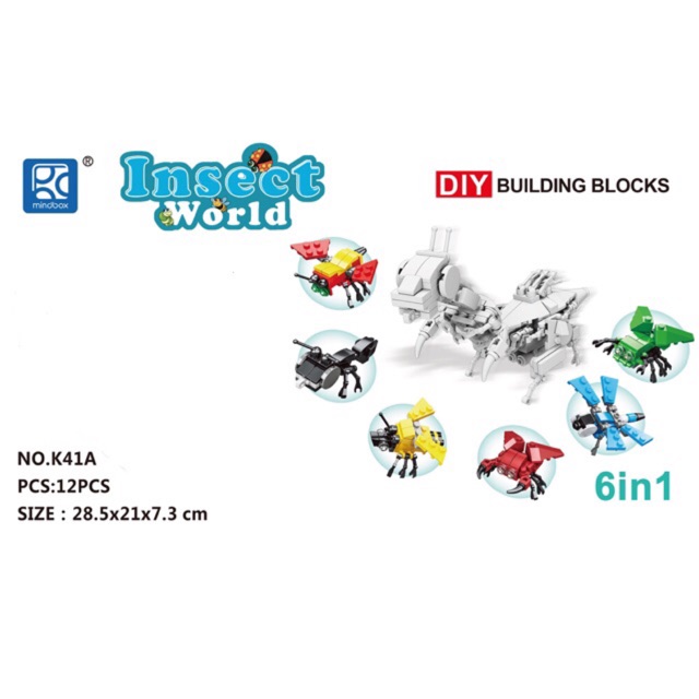 LEGO BỘ LẮP RÁP THẾ GIỚI CÔN TRÙNG INSECT WORLD 6TRONG1 179 CHI TIẾT