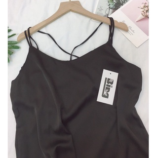 Áo 2 dây nữ basic sơi mảnh vải lụa satin cao cấp