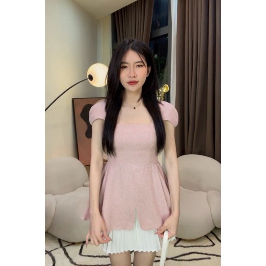 Set áo + chân váy xếp ly