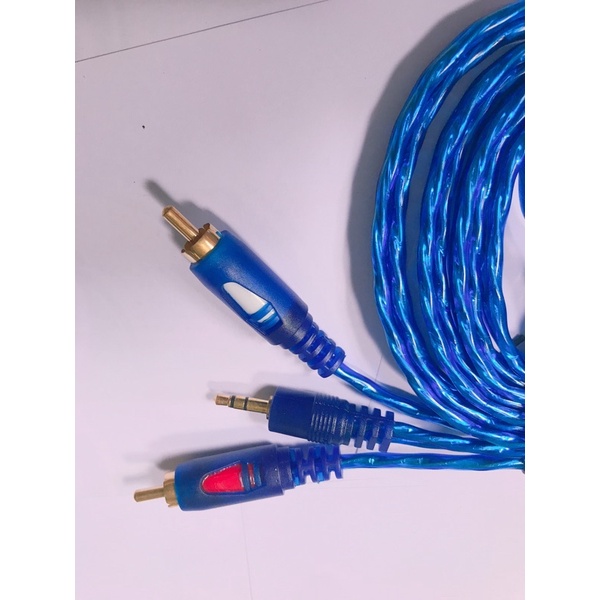 Dây Cáp loa Jack 3.5 ra 2 đầu bông sen AV dài 10M - Dây Kết Nối Âm Thanh Loa, Amply, Tivi