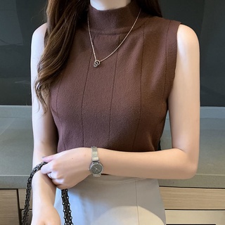 Áo len nữ không tay cổ cao 3p