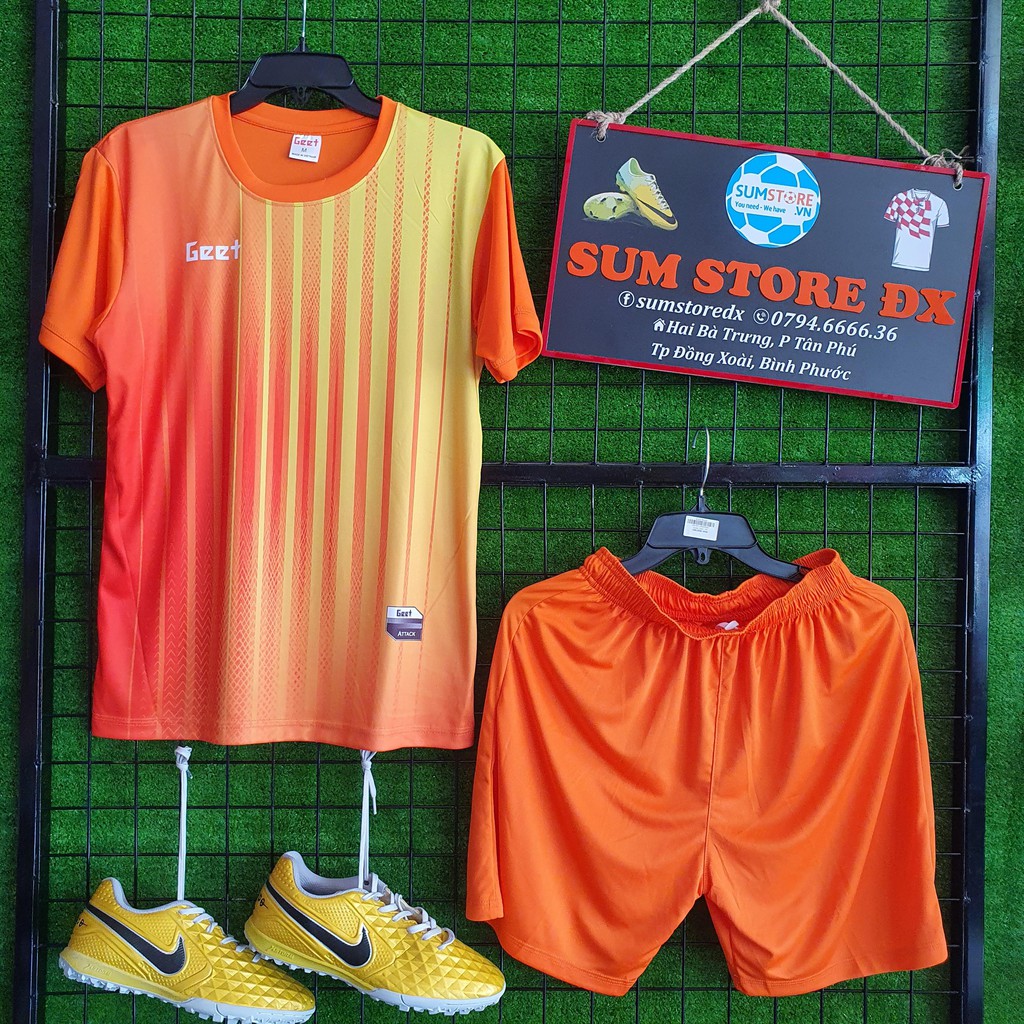 Geet Attack Cam - Áo Đá Banh Không Logo Vải Thun Lạnh Cao Cấp