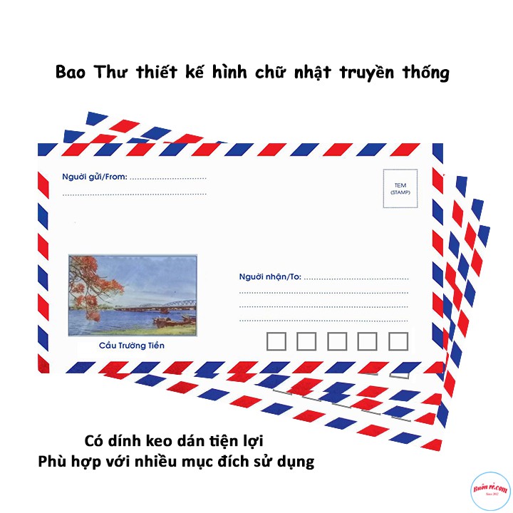 1 Tập ( Khoảng 80-90 chiếc) Phong Bì Bao Thư Sọc Ngắn Hàng Việt Nam - 00117