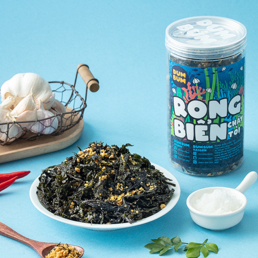 Rong biển cháy tỏi 130g DumBum đồ ăn vặt Hà Nội vừa ngon vừa rẻ