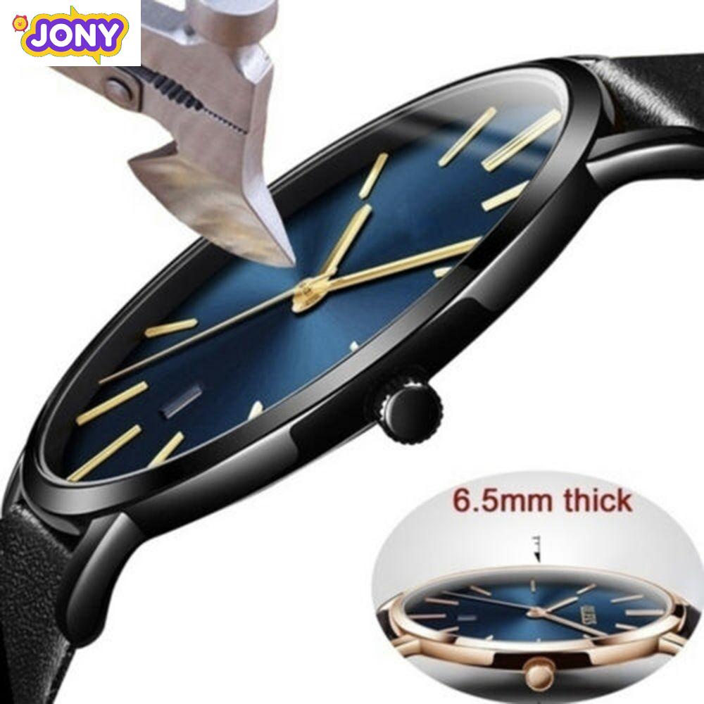 Jony New|Đồng Hồ Nam Dây Da Siêu Mỏng 6.5mm Phong Cách Doanh Nhân Sang Trọng