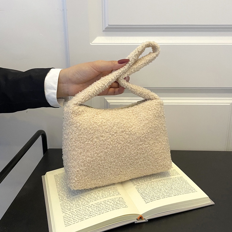 Túi Xách Mini Màu Trơn Phủ Lông Thời Trang Cho Nữ