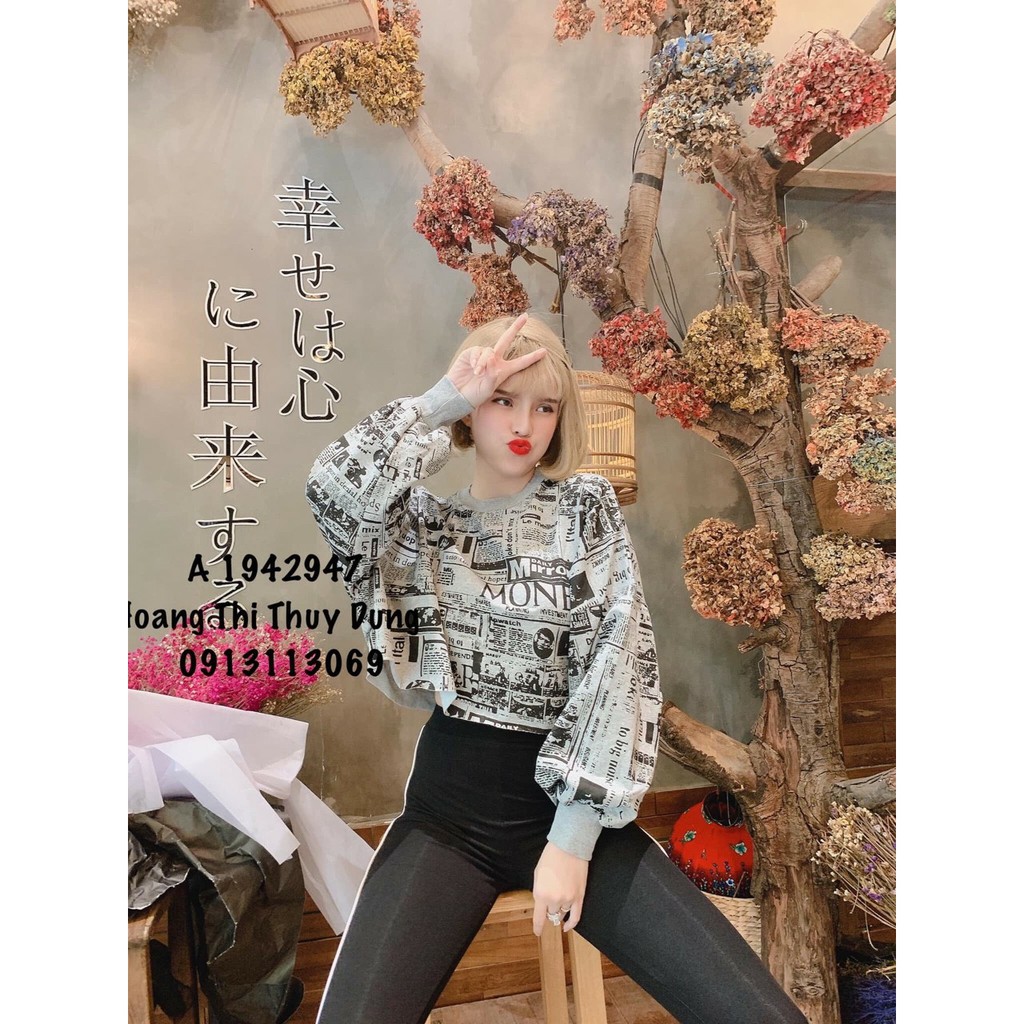 Áo Thun Tay Dài Form Croptop In Hình Báo Cá Tính TTS0726