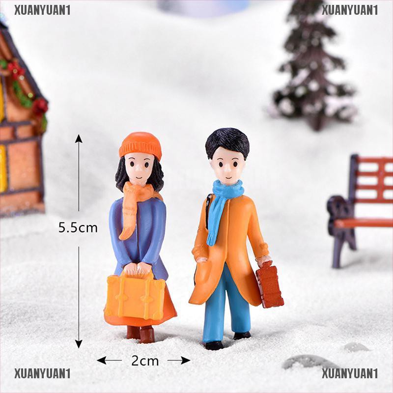 [XUANYUAN1] Tượng Cặp Đôi Mini Trang Trí Vườn Nhà Búp Bê DIY