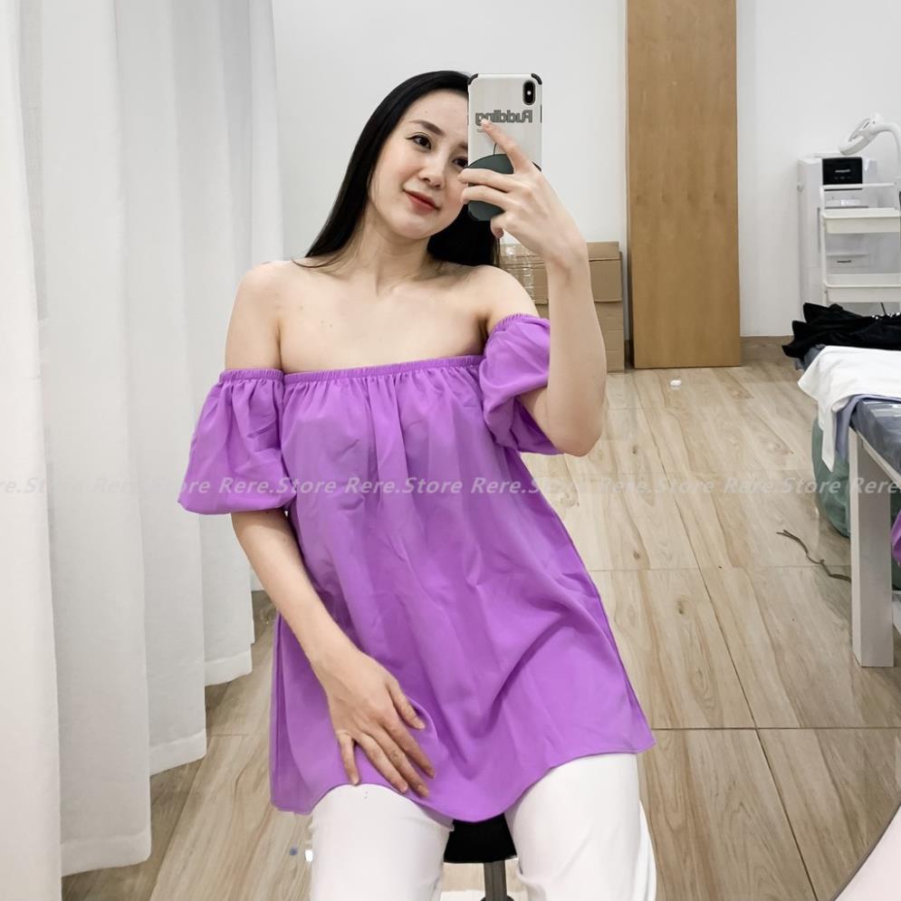 [Hàng VNXK]Áo Trễ Vai Tay Bồng Đũi Mát Bánh Bèo,Tiểu Thư. Phông Thun Trơn Basic SIÊU XINH | BigBuy360 - bigbuy360.vn