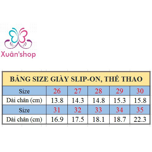 Giày lười thời trang cho bé trai (size 26 đến 35)